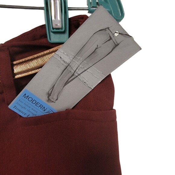 APT. 9  Trouser Dress Pants Modern Fit Burgundy Stretch Trouser Leg Size 4‎ - Picture 3 of 6